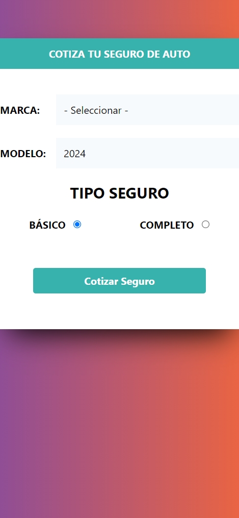 Cotizador de Seguro
